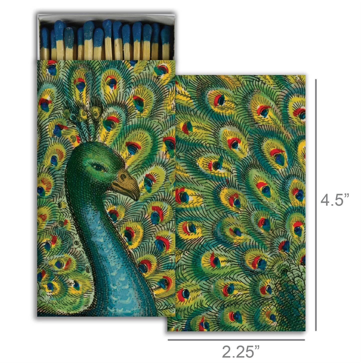 Decorative Matchbox - Coy Peacock