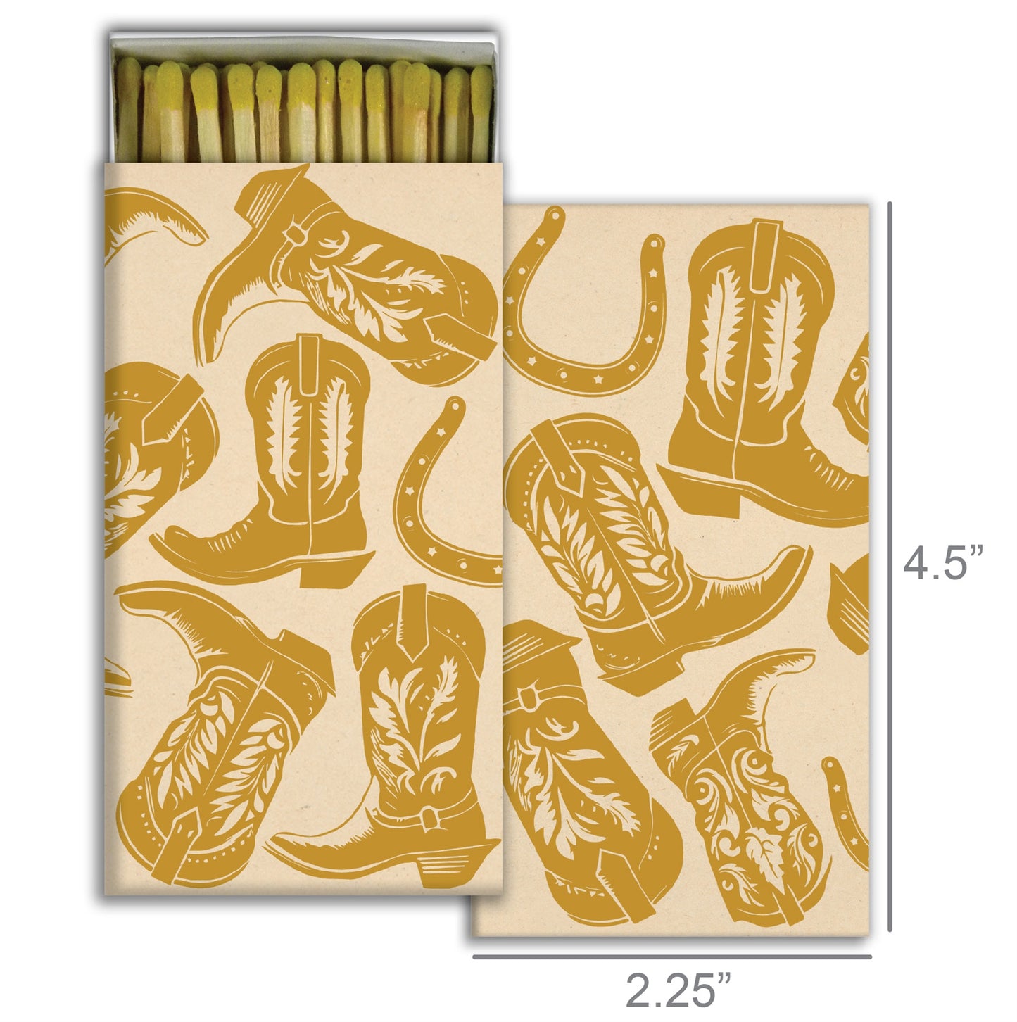 Decorative Matchbox - Kickin' Boots Gold Foil