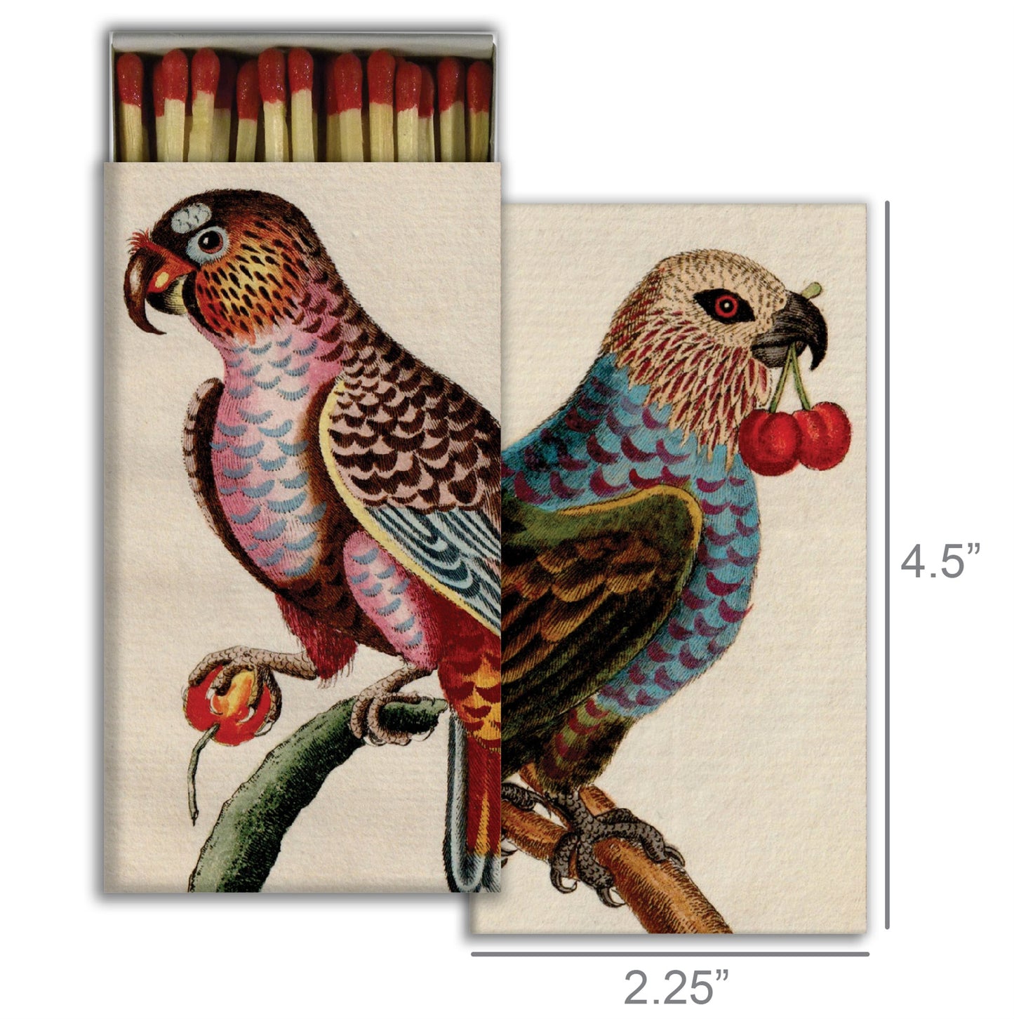 Decorative Matchbox - Birds with Cherries