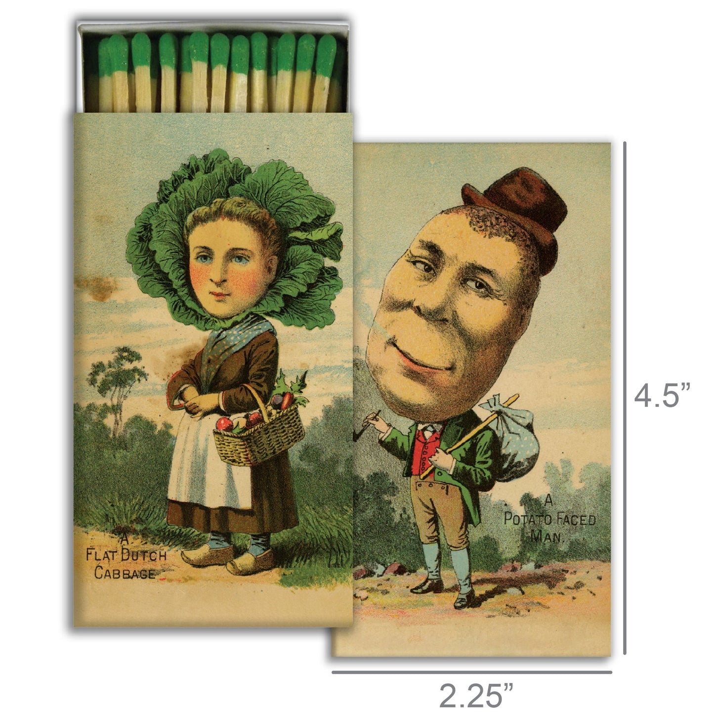 Decorative Matchbox - Potato Head & Cabbage Face