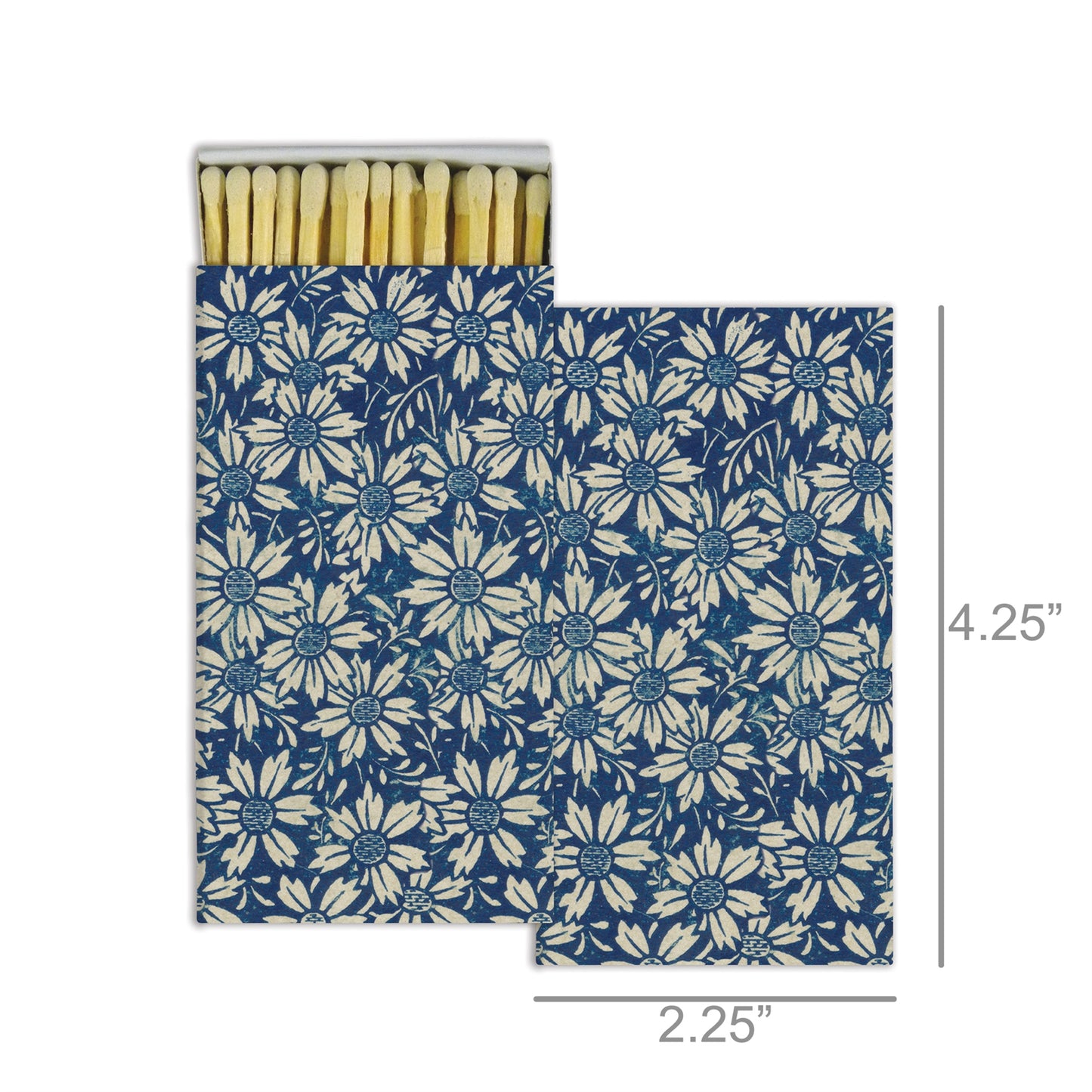 Decorative Matchbox - Blue Daisies