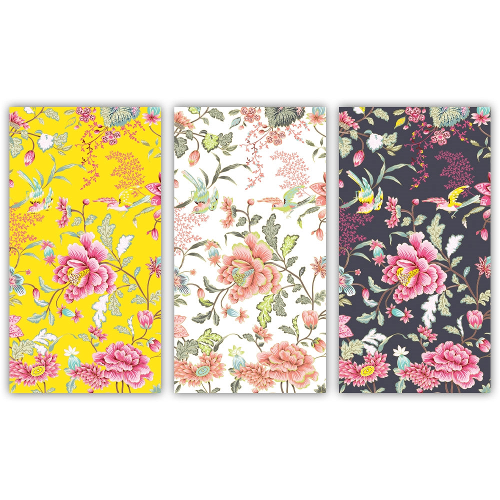 Decorative Matchbox - Lotus & Birds - Black