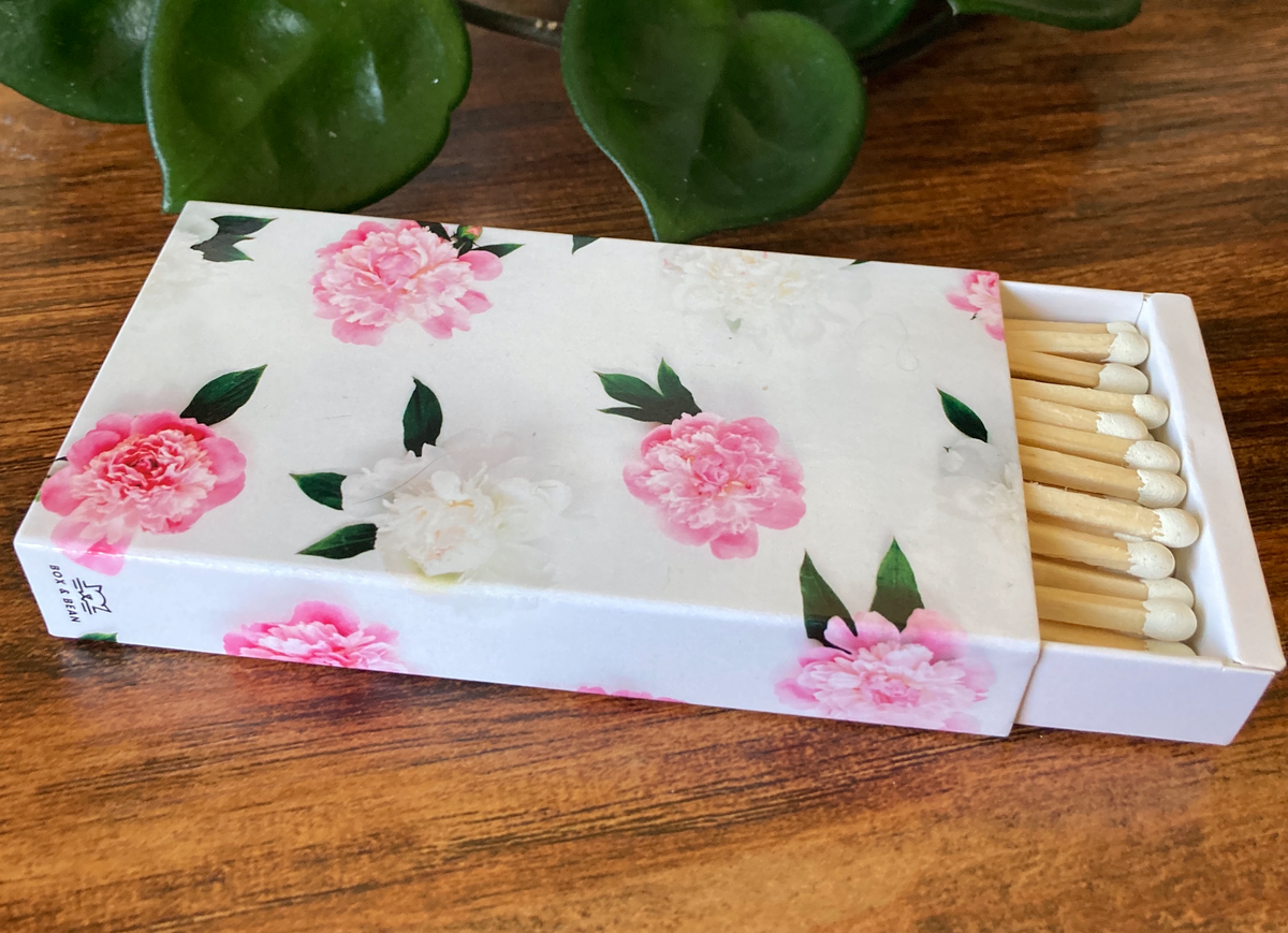 Decorative Matchbox - Peonies