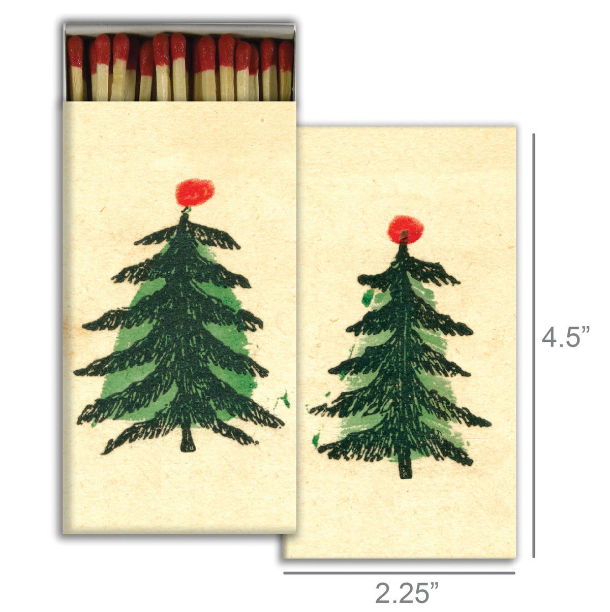 Decorative Matchbox - Drawn Christmas Trees