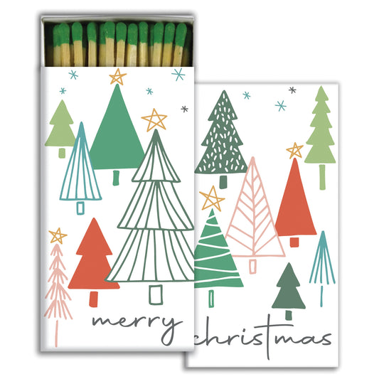 Decorative Matchbox - Christmas Tree Illustrations