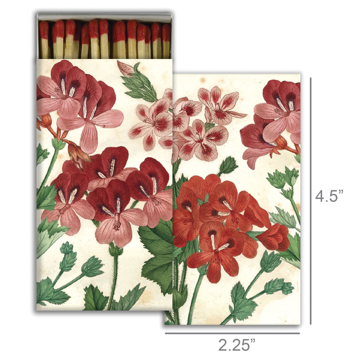 Decorative Matchbox - Geraniums