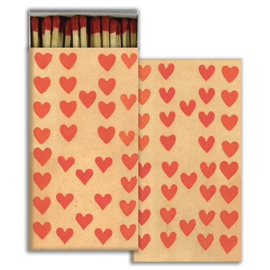 Decorative Matchbox - Heart Rows