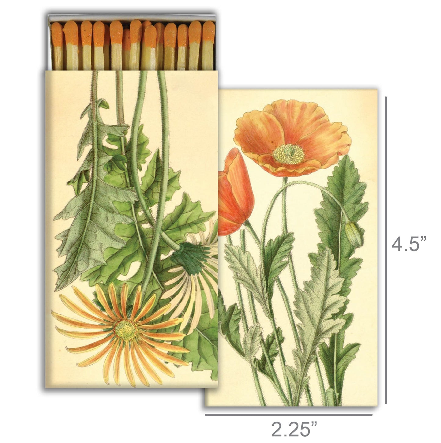 Decorative Matchbox - Poppy & Gerber Daisy