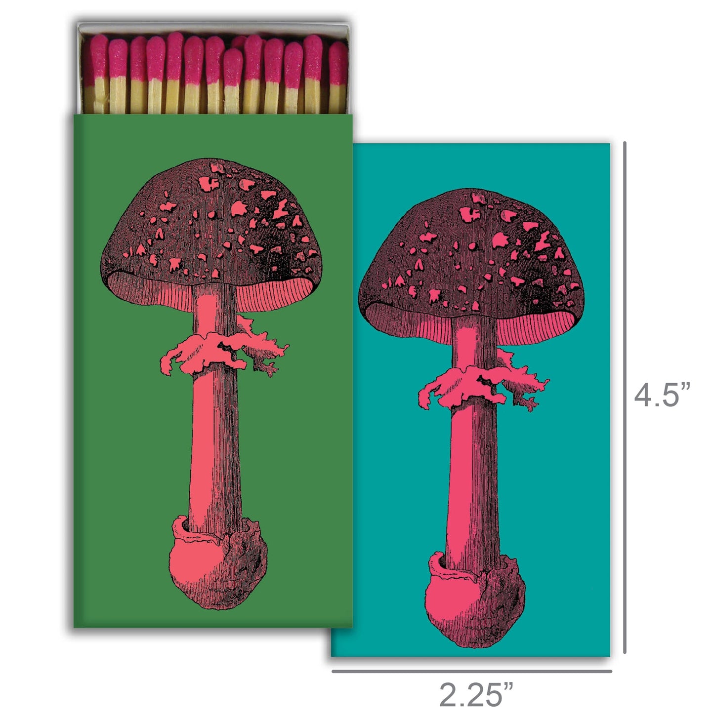 Decorative Matchbox - Tall Mushrooms