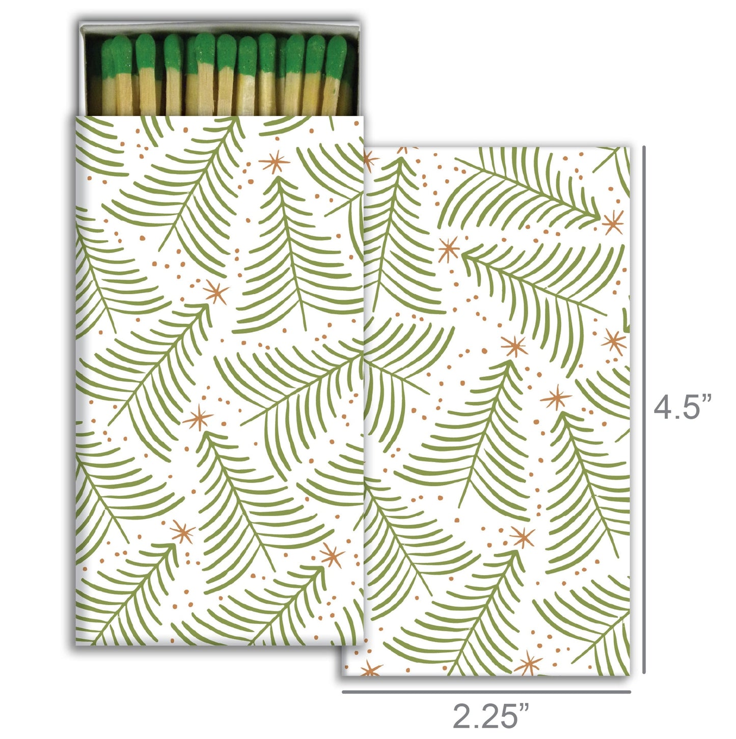 Decorative Matchbox - Simple Trees, Gold Foil