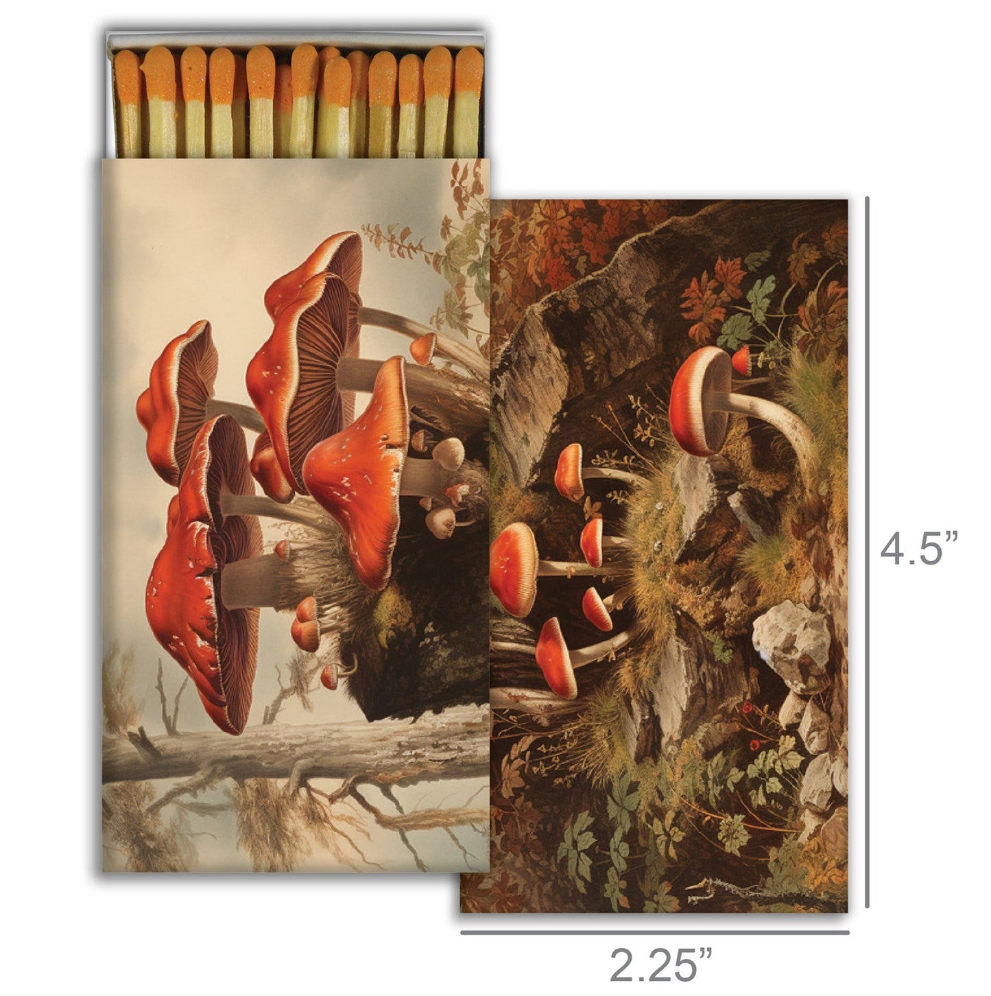 Decorative Matchbox - Fall Mushrooms