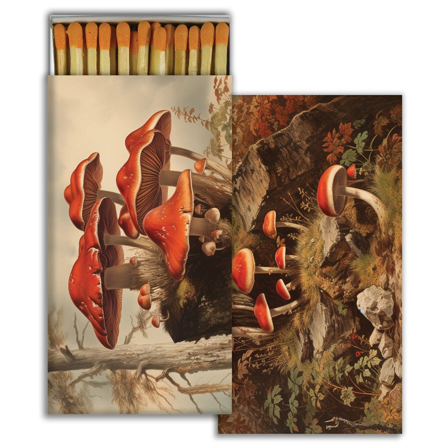 Decorative Matchbox - Fall Mushrooms