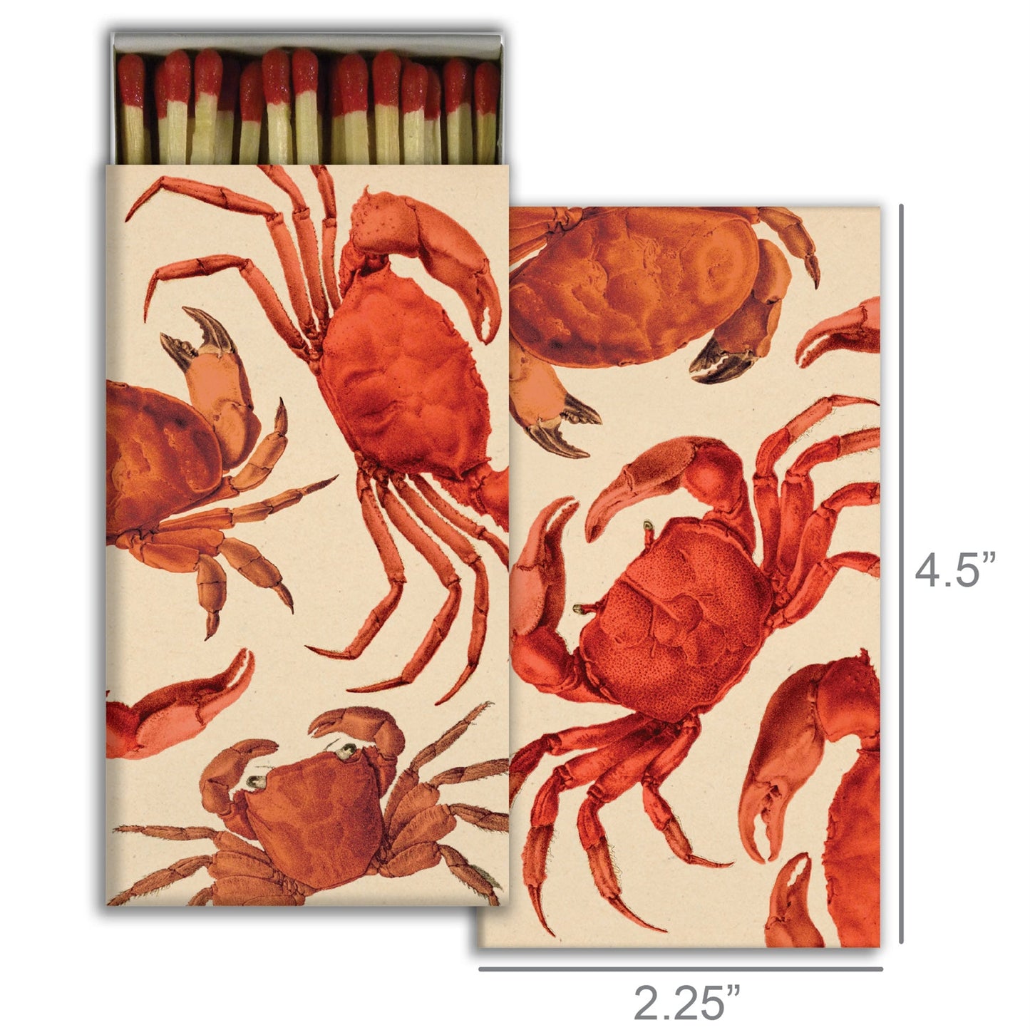 Decorative Matchbox - Red Crabs