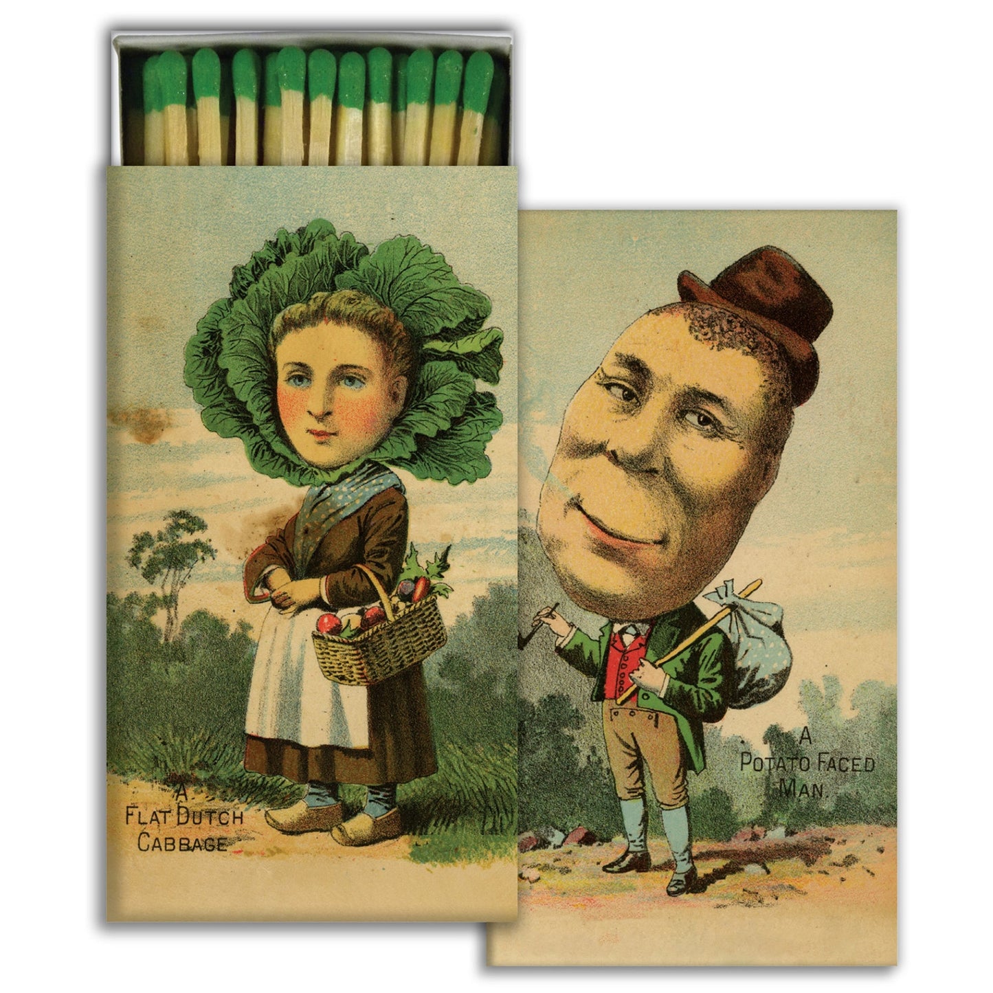 Decorative Matchbox - Potato Head & Cabbage Face