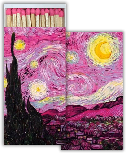 Decorative Matchbox - Starry Night Pink