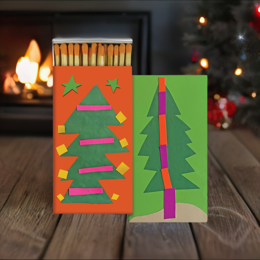 Decorative Matchbox - Paper Christmas Trees