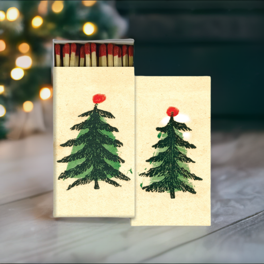 Decorative Matchbox - Drawn Christmas Trees