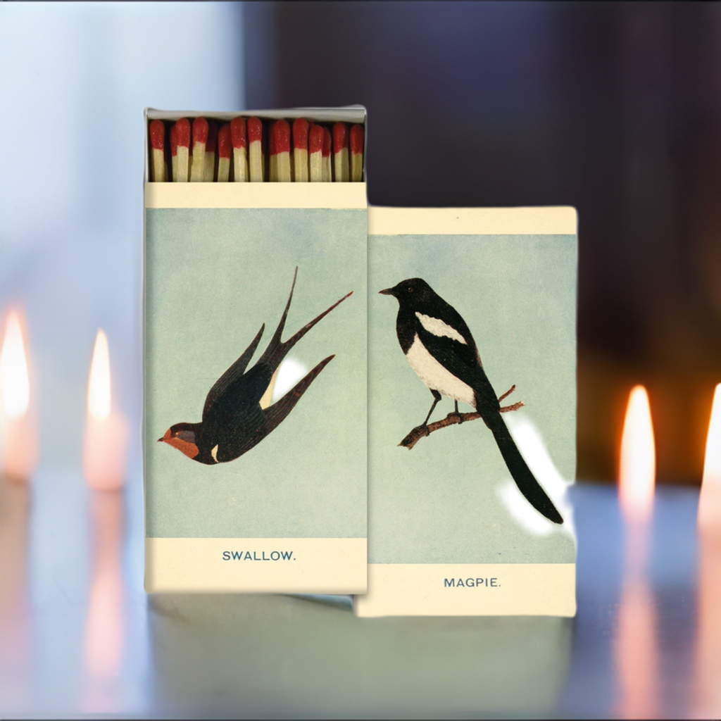 Decorative Matchbox - Swallow & Magpie