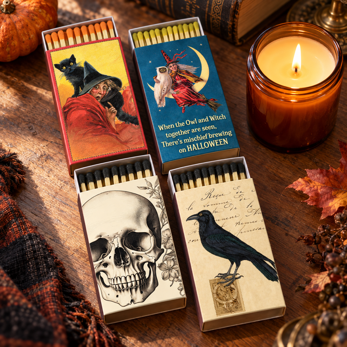 Halloween Matchbox Gift Set – 4-Pack