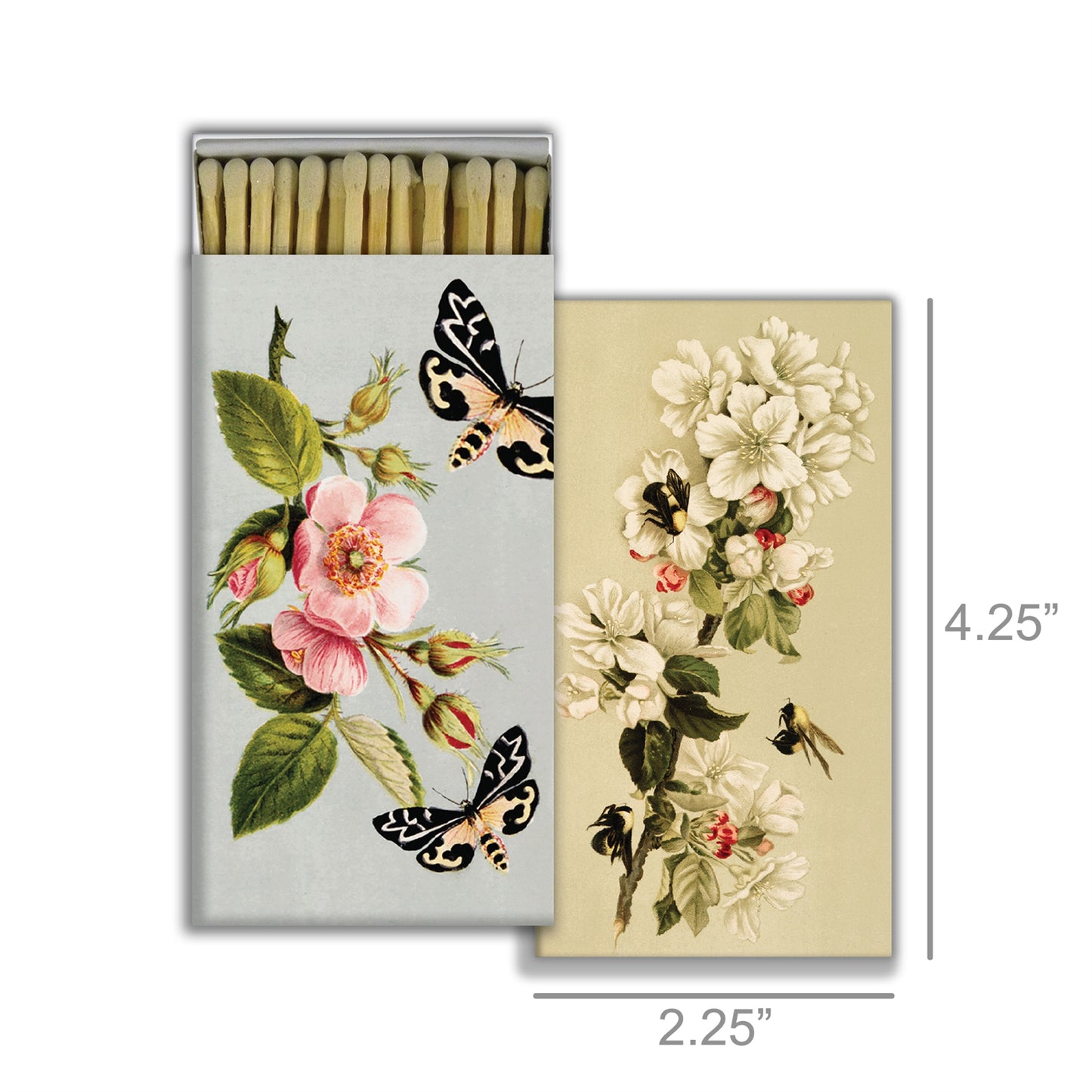 Decorative Matchbox - Insects & Floral