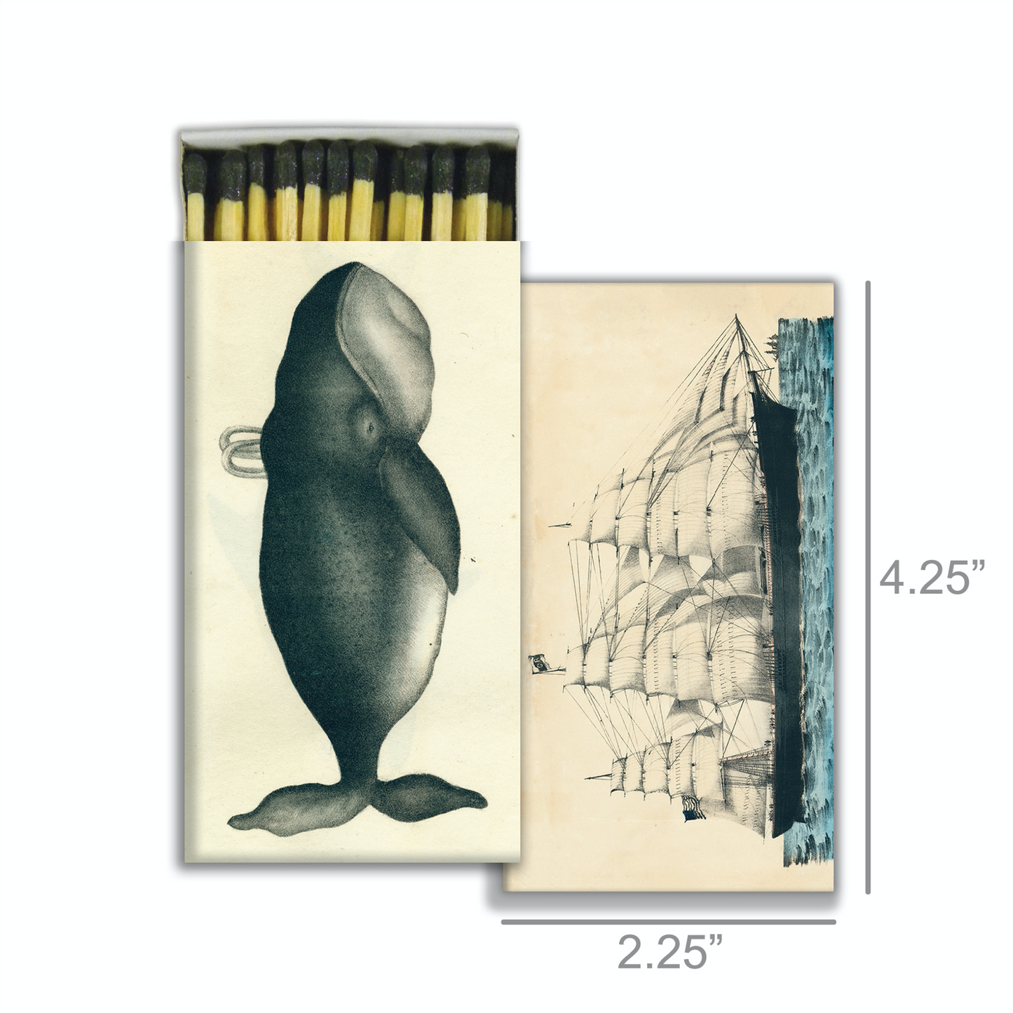Decorative Matchbox - Whale and Ship