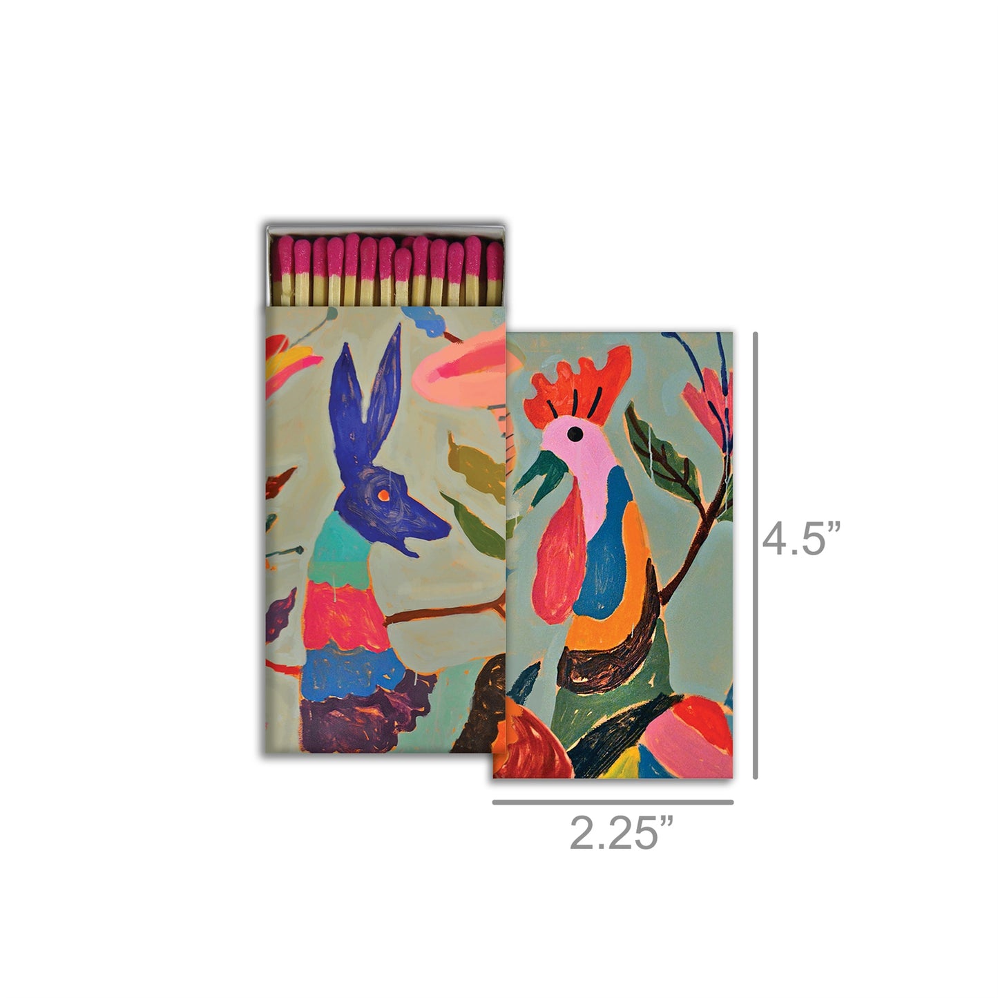 Decorative Matchbox - Rooster and Deer