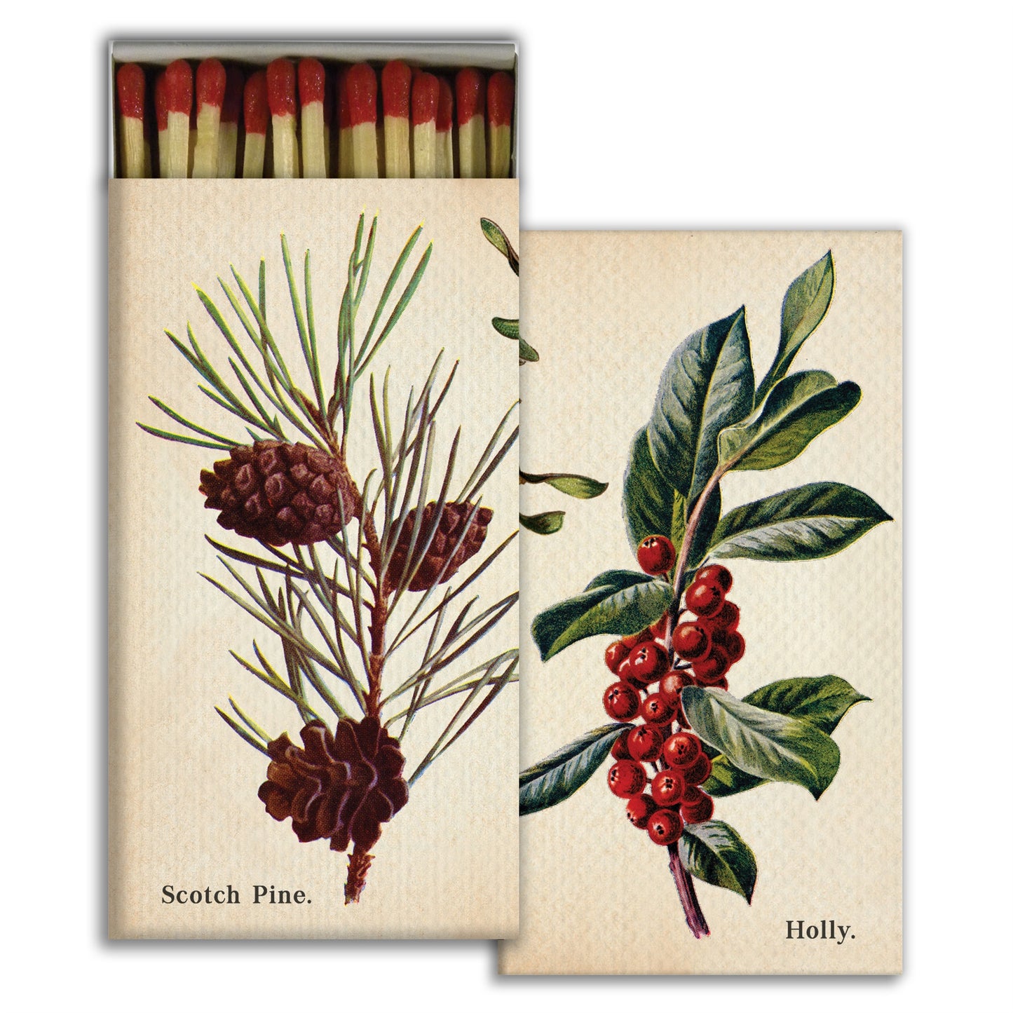 Decorative Matchbox - Pine, Holly, Mistletoe