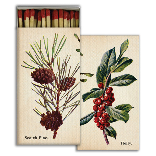 Decorative Matchbox - Pine, Holly, Mistletoe