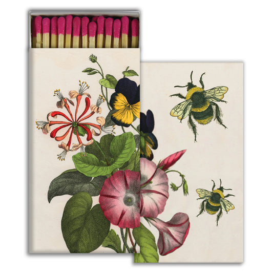 Decorative Matchbox - Bees, Morning Glory, Honeysuckle