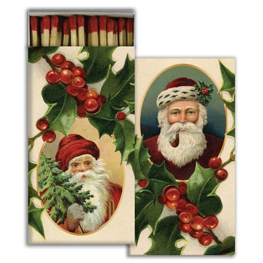 Decorative Matchbox - Santas and Holly