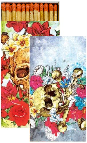 Decorative Matchbox - Skull Bouquet