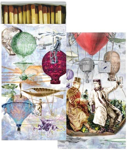 Decorative Matchbox - Steampunk Ballons