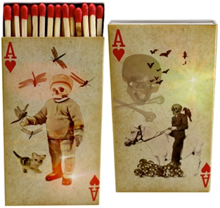 Decorative Matchbox - Playing Skeletons