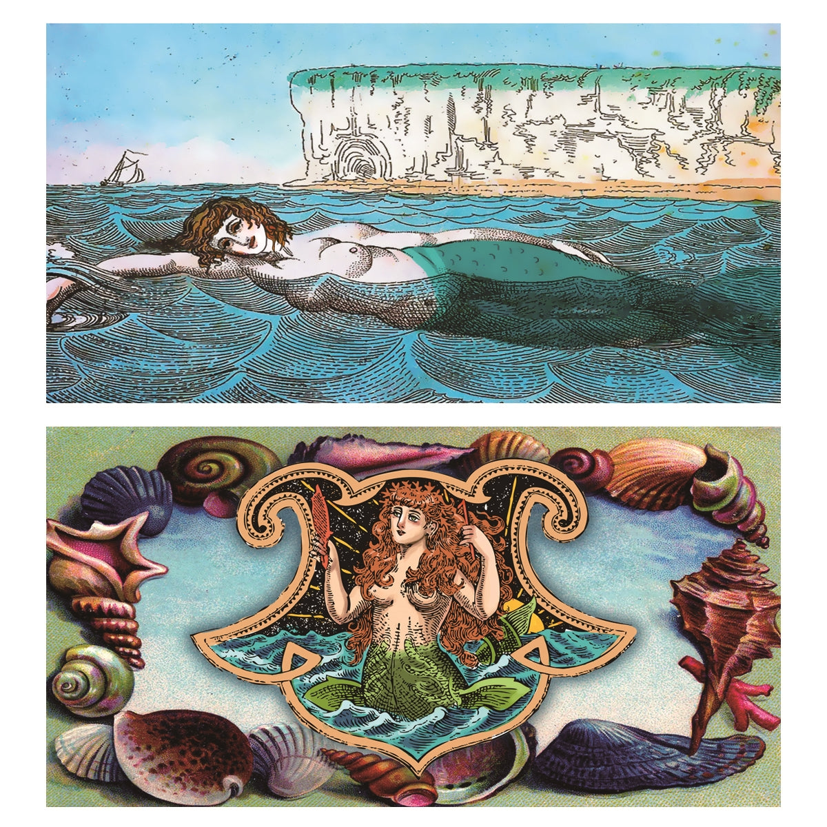 Decorative Matchbox - Seashell Mermaids