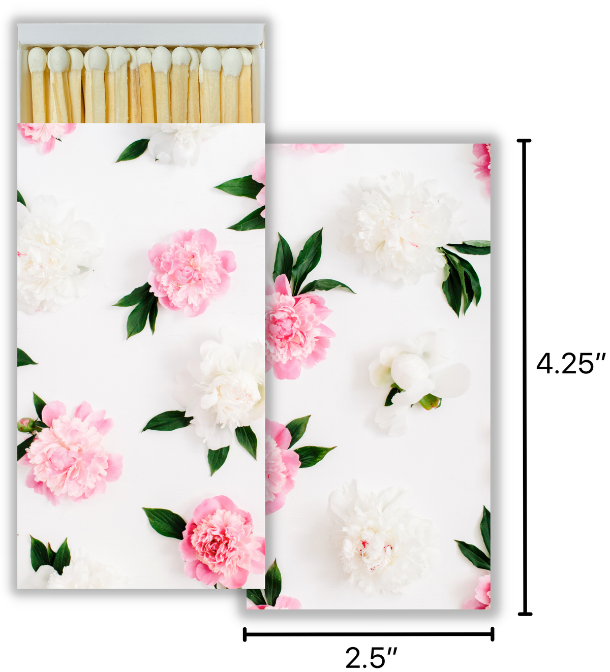 Decorative Matchbox - Peonies