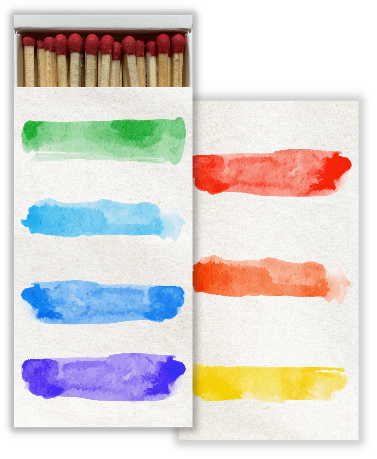 Decorative Matchbox - Watercolor Brush Strokes