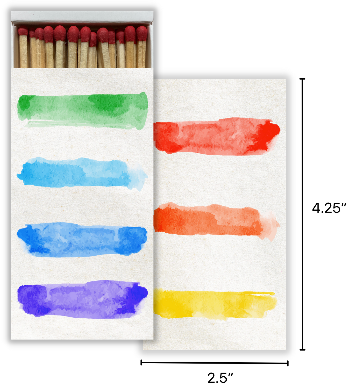 Decorative Matchbox - Watercolor Brush Strokes
