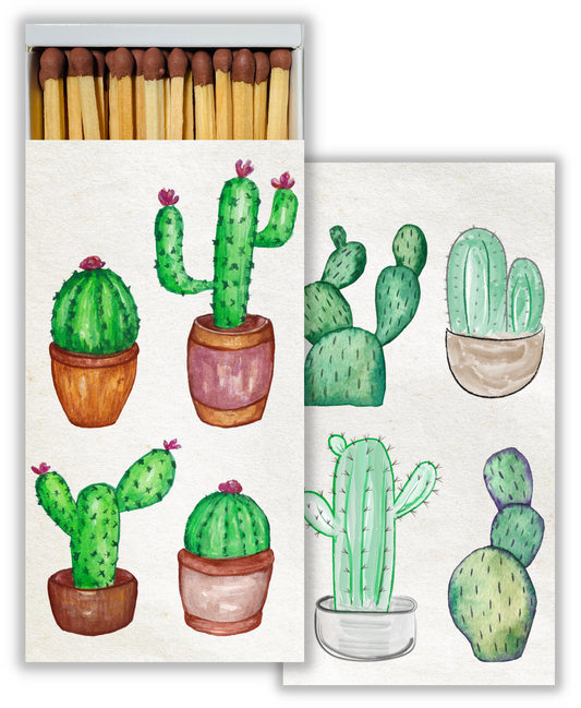Decorative Matchbox - Watercolor Cacti