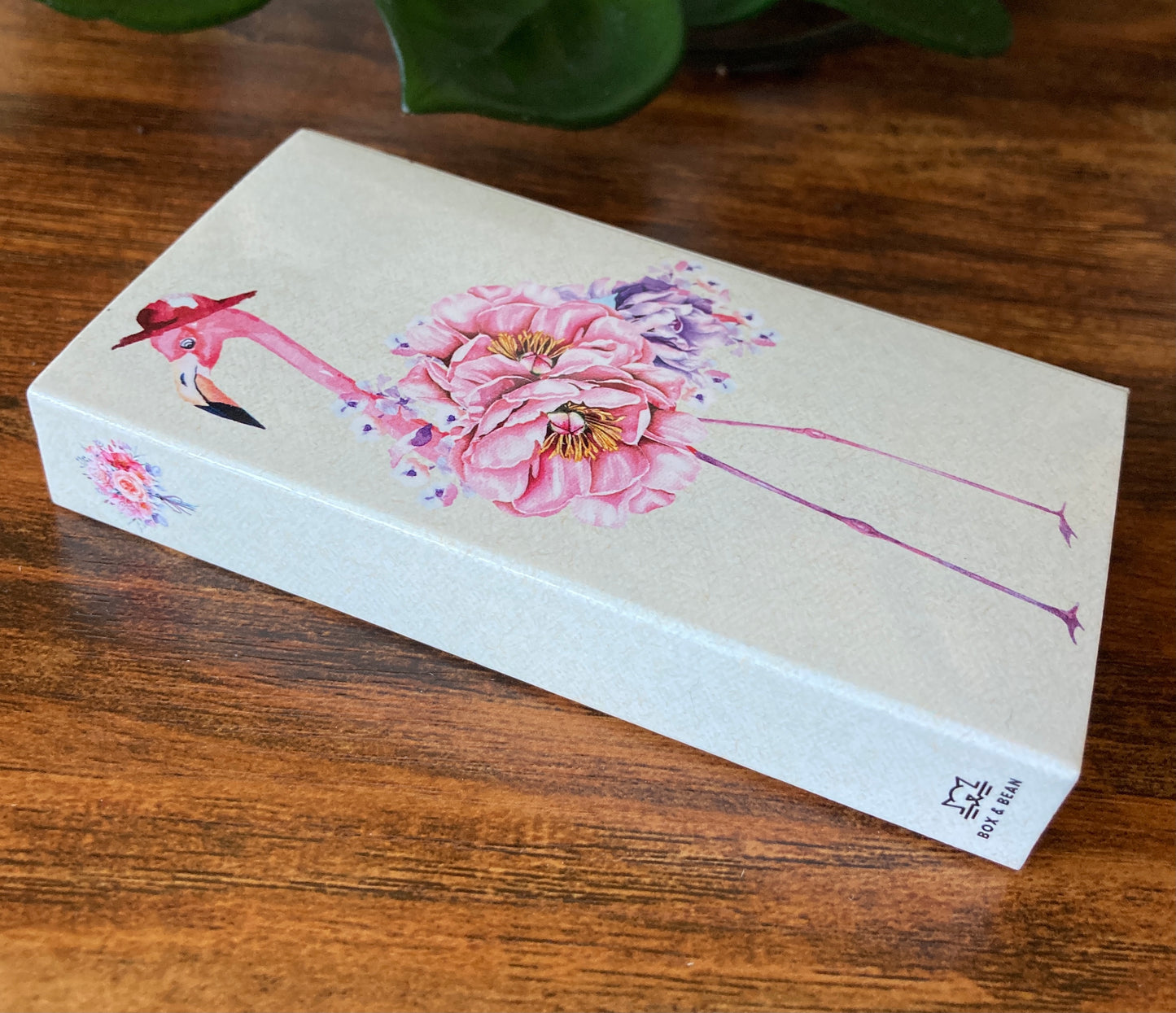 Decorative Matchbox - Flower Flamingos
