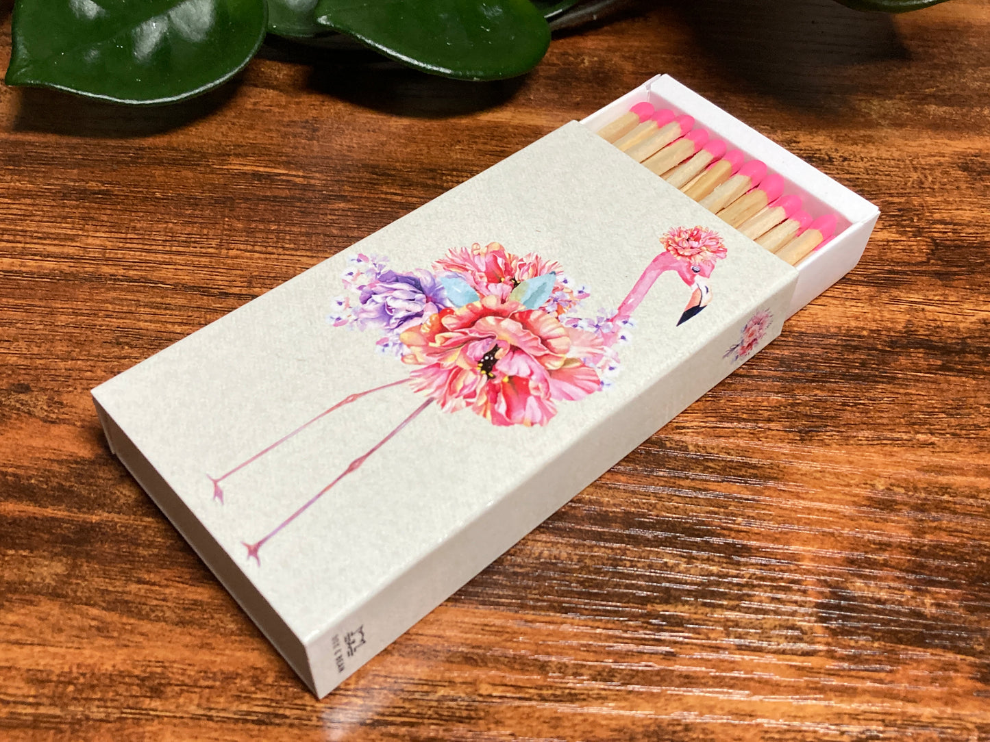 Decorative Matchbox - Flower Flamingos
