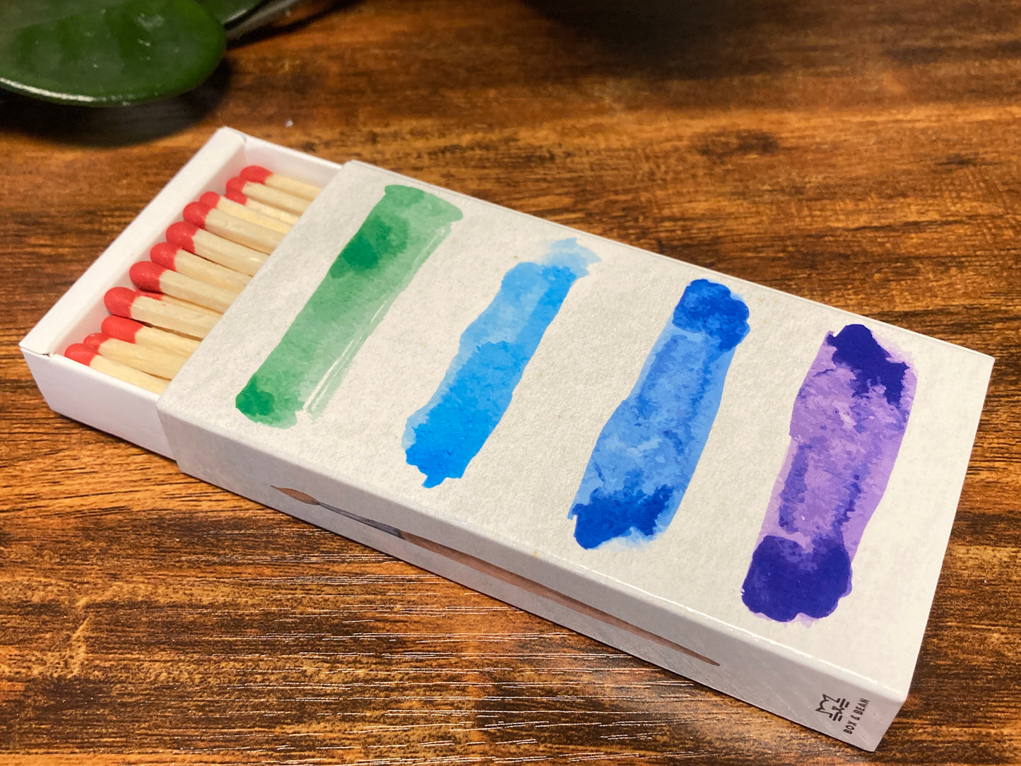 Decorative Matchbox - Watercolor Brush Strokes