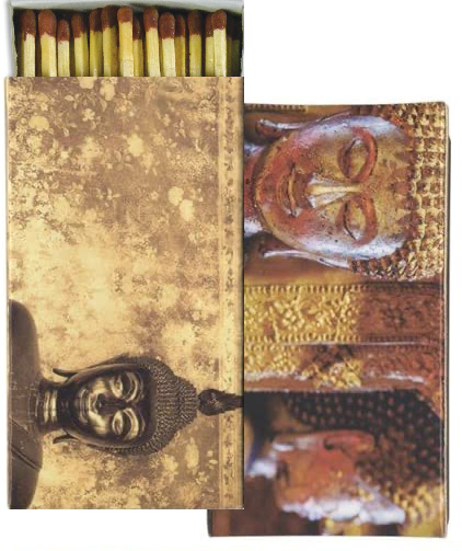 Decorative Matchbox - Golden Buddhas