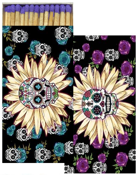 Decorative Matchbox - Daisy Skulls