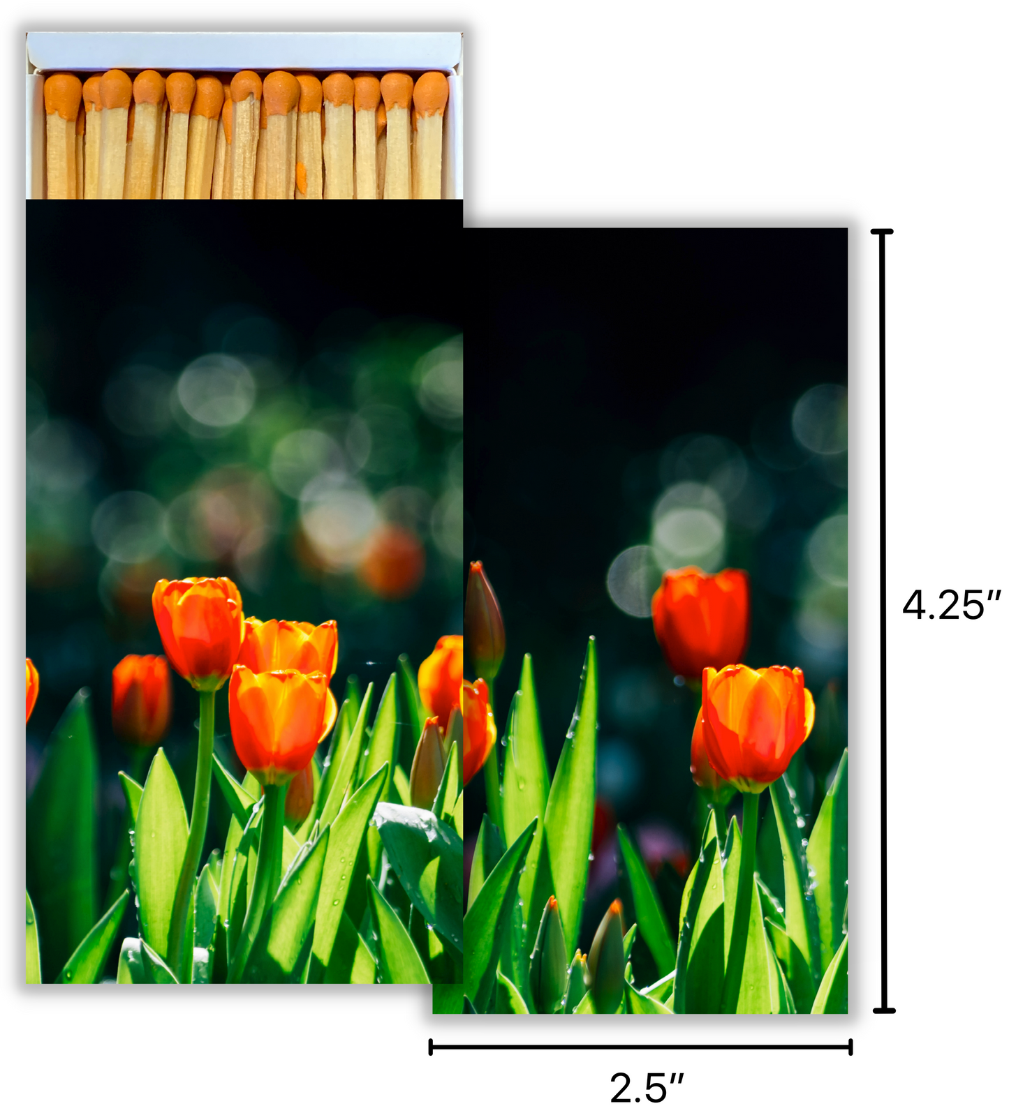 Decorative Matchbox - Tulips